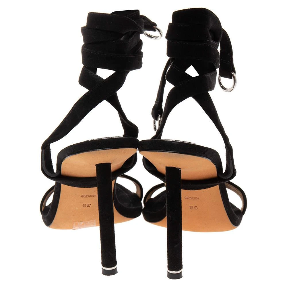 商品[二手商品] Alexander Wang|Alexander Wang Black Suede  Ankle Wrap Sandals Size 38,价格¥884,第5张图片详细描述