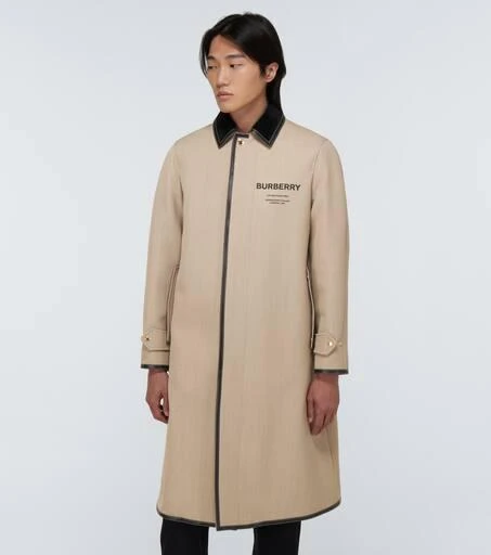 商品Burberry|Logo羊毛混纺大衣,价格¥20238,第3张图片详细描述