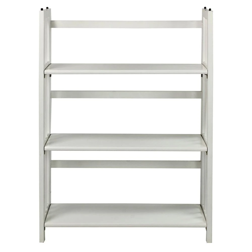 商品Casual Home|3-Shelf Folding Stackable Bookcase 27.5" Wide-White,价格¥896,第1张图片