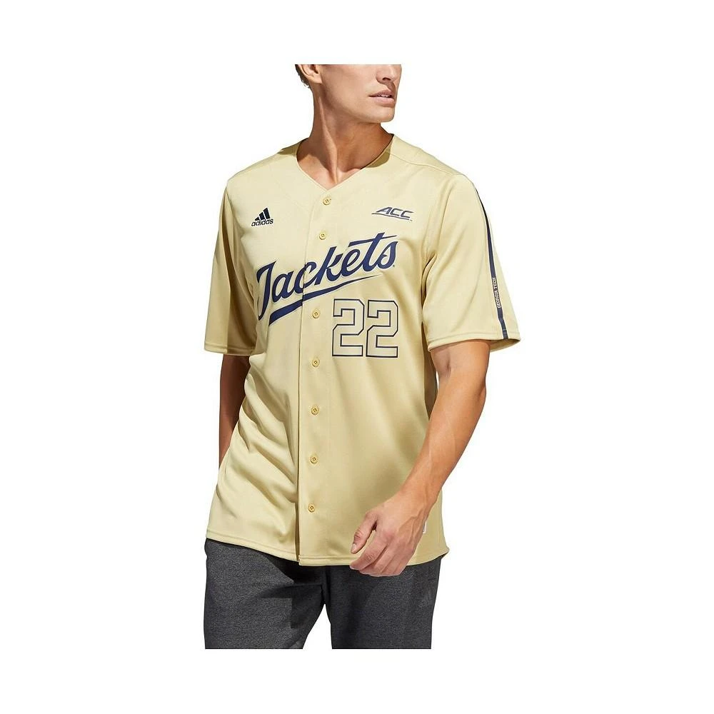 商品Adidas|Men's #22 Gold Georgia Tech Yellow Jackets Button-Up Baseball Jersey,价格¥601,第1张图片