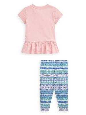 商品Ralph Lauren|Baby Girl's 2-Piece Peplum T-Shirt & Leggings Set,价格¥197,第2张图片详细描述
