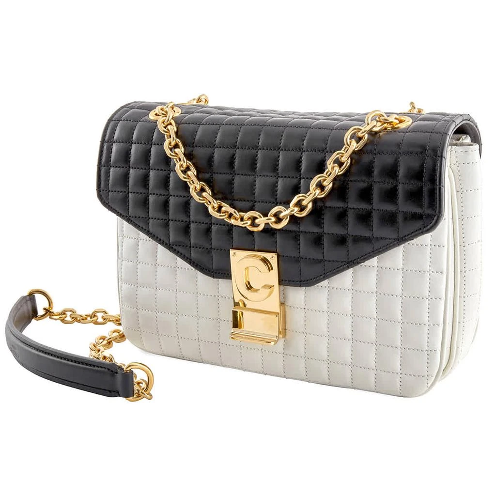 商品Celine|Celine Medium C in Quilted Calfskin Black/White Shoulder Bag,价格¥10500,第1张图片