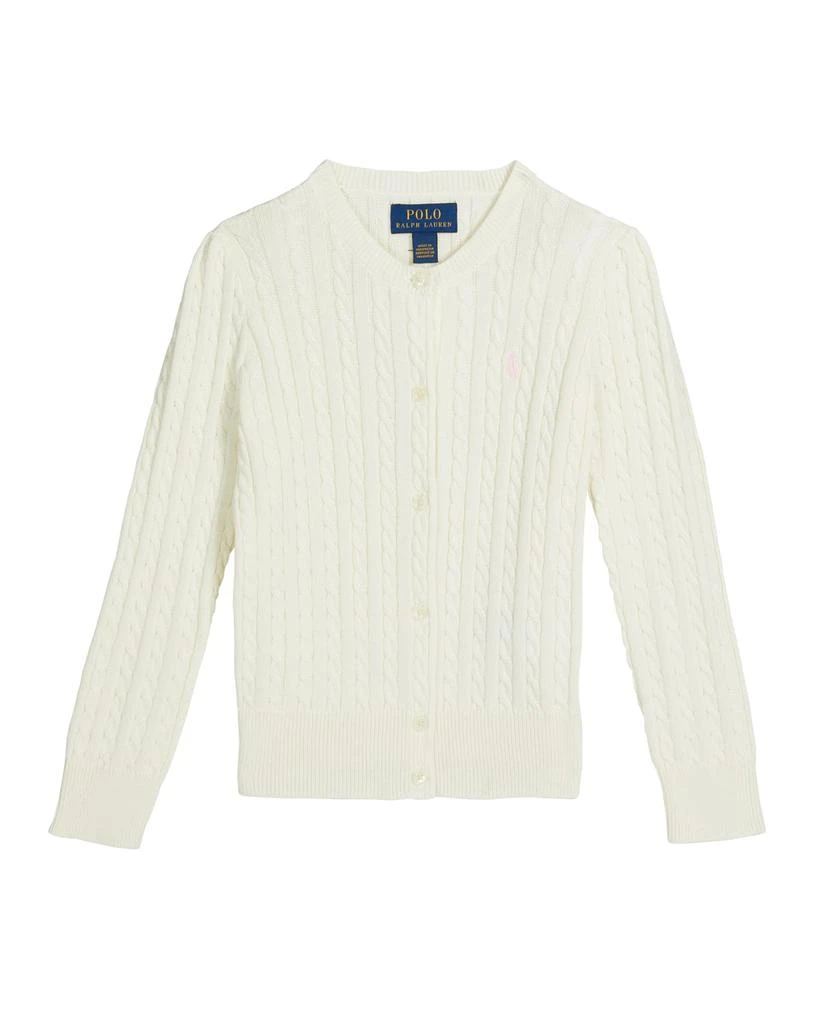 商品Ralph Lauren|Girl's Cable-Knit Ribbed Cardigan, Size 2-4,价格¥425,第1张图片