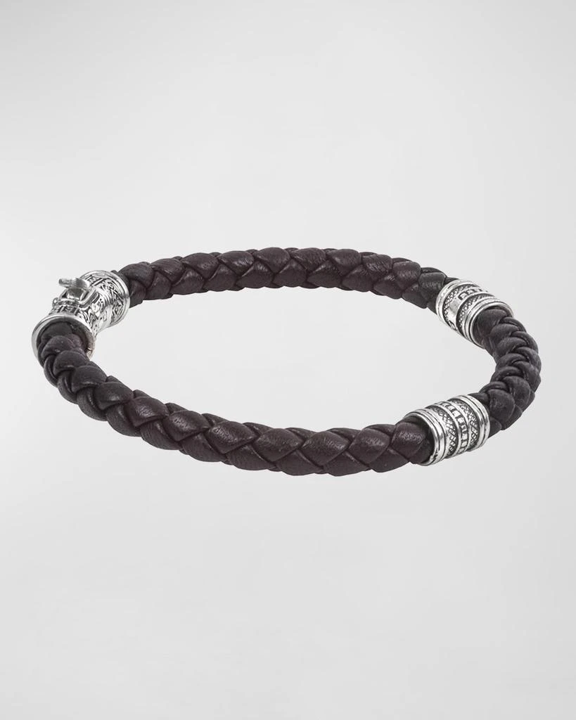 商品Konstantino|18K White Gold Braided Leather Bracelet,价格¥2012,第3张图片详细描述