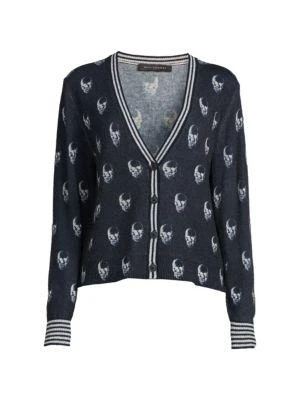 商品360 Cashmere|Skull Print Cashmere Cardigan,价格¥633,第3张图片详细描述