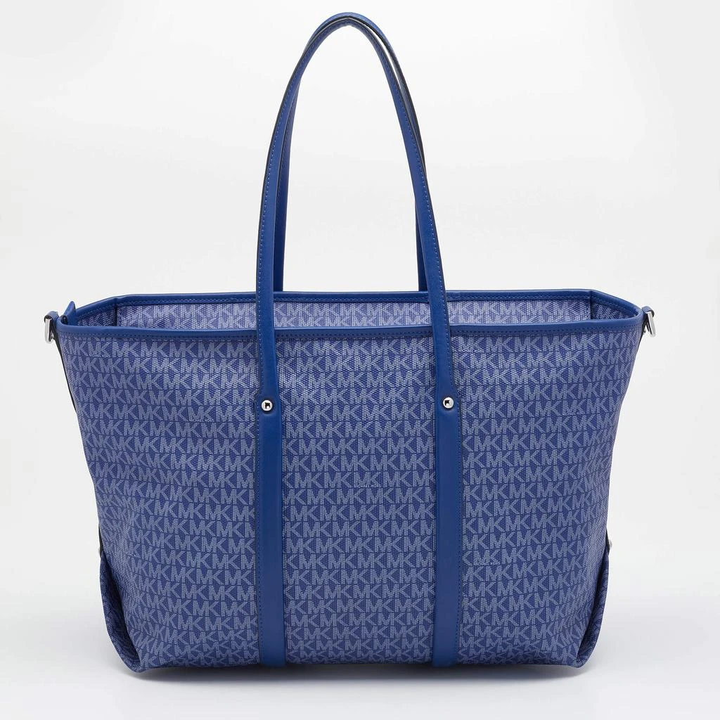 商品[二手商品] Michael Kors|Michael Kors Blue Signature Coated Canvas And Leather Beck Tote,价格¥1079,第4张图片详细描述