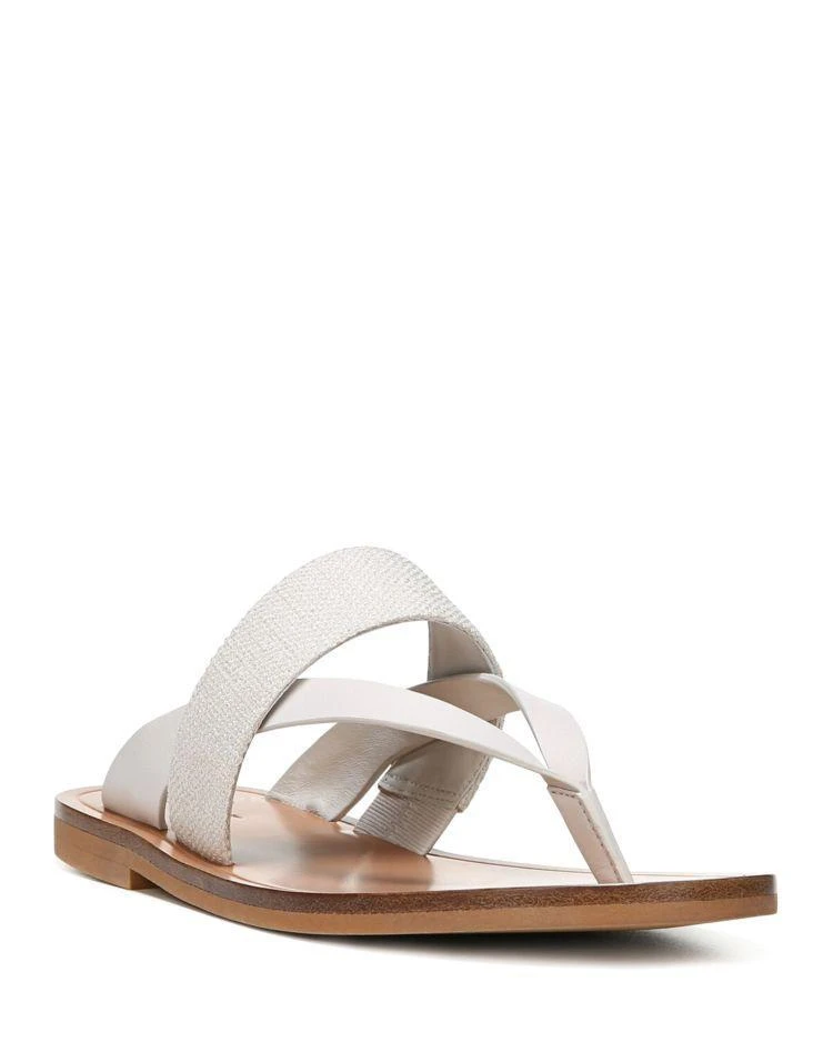 商品Vince|Tess Leather and Woven Thong Sandals,价格¥734,第1张图片