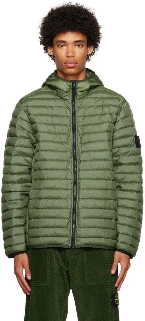 商品Stone Island|Green Quilted Down Jacket,价格¥7874,第1张图片