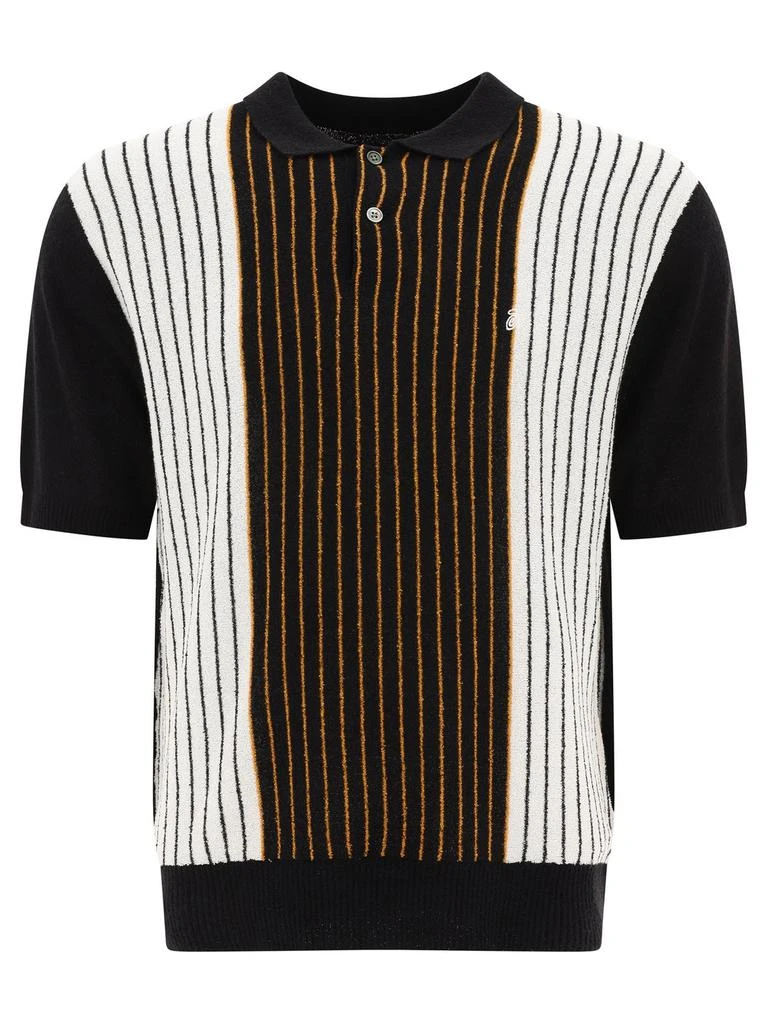 商品STUSSY|Stüssy Textured Striped Short-Sleeved Polo Shirt,价格¥892,第1张图片