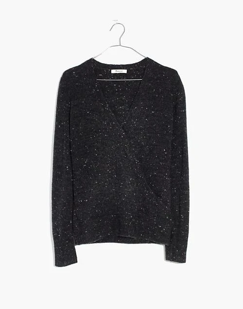 商品Madewell|Donegal Wrap-Front Pullover Sweater in Coziest Yarn,价格¥436,第5张图片详细描述