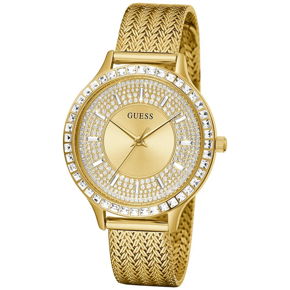 商品GUESS|Women's Gold-Tone Stainless Steel Mesh Bracelet Watch 38mm,价格¥815,第2张图片详细描述