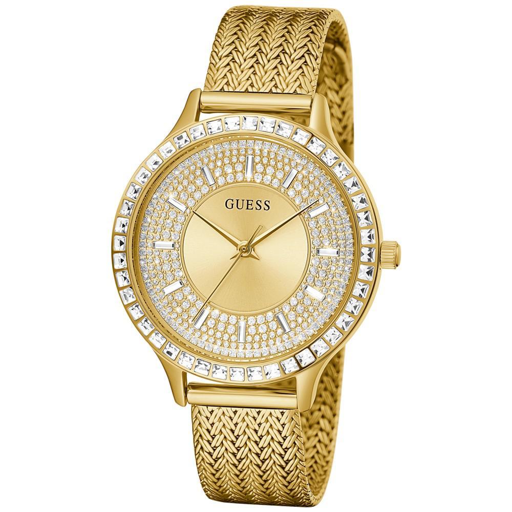 商品GUESS|Women's Gold-Tone Stainless Steel Mesh Bracelet Watch 38mm,价格¥1077,第4张图片详细描述