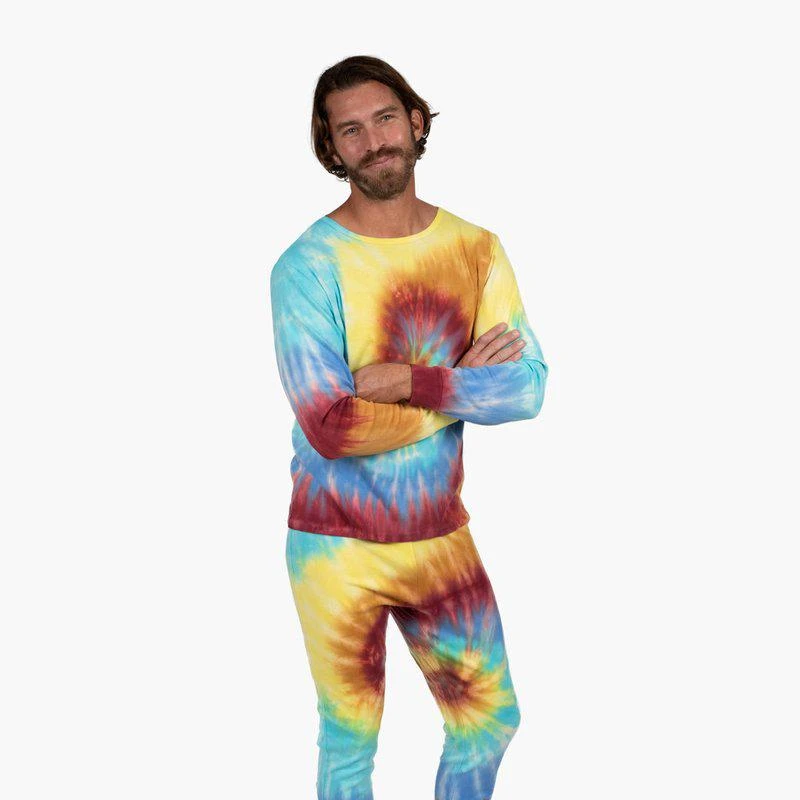 商品Leveret|Mens Swirl Tie Dye Cotton Pajamas,价格¥378,第2张图片详细描述