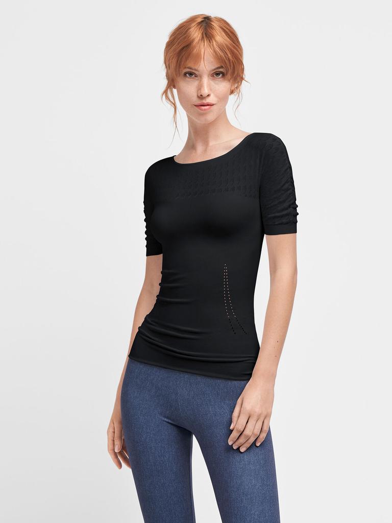 Wolford Ladies Black Dylan Houndstooth Shirt, Size X-Small商品第1张图片规格展示
