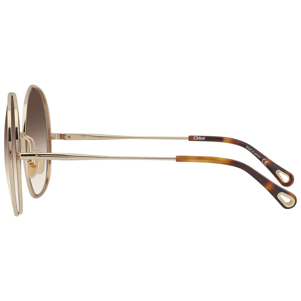 商品Chloé|Chloe Brown Gradient Round Ladies Sunglasses CH0037S 001 61,价格¥1390,第3张图片详细描述