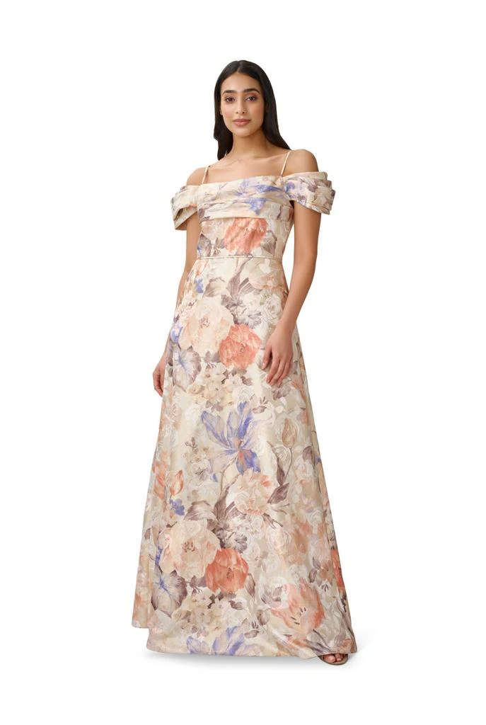商品Aidan Mattox|Off shldr pleated bodice gown,价格¥3682,第2张图片详细描述