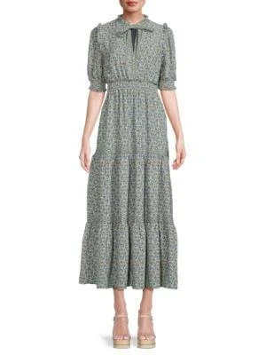 商品Max Studio|Print Tiered Midi Dress,价格¥240,第1张图片