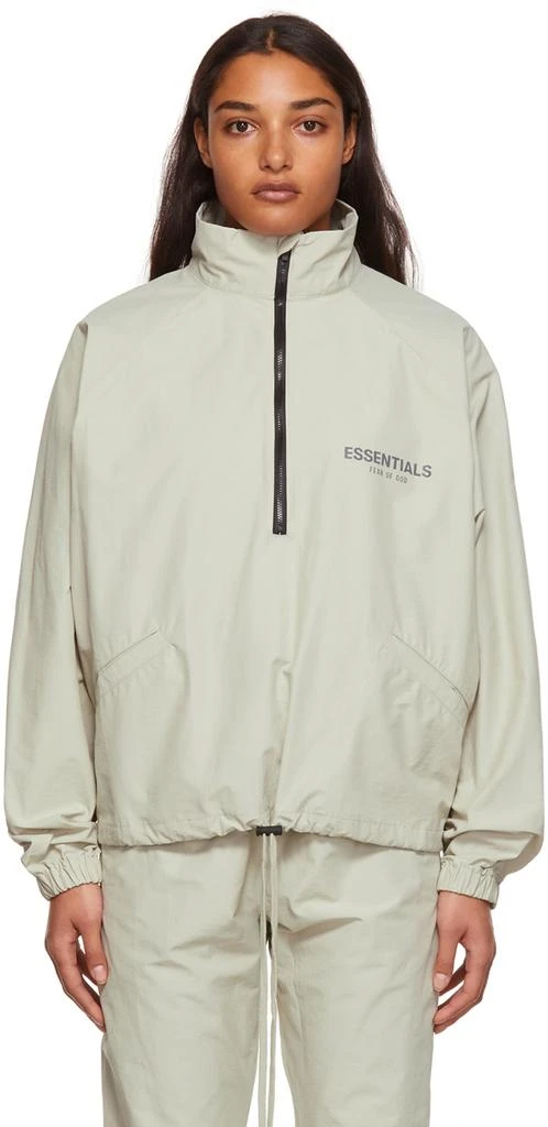 商品Essentials|SSENSE Exclusive Green Half-Zip Track Jacket,价格¥713,第1张图片