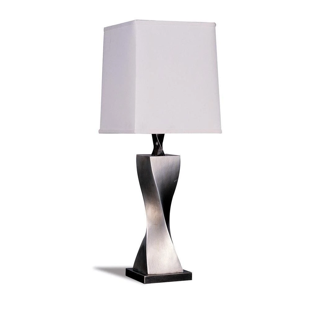 商品Coaster Co. of America|Keene Square Shade Table Lamps White and Antique Silver (Set of 2),价格¥1771,第1张图片