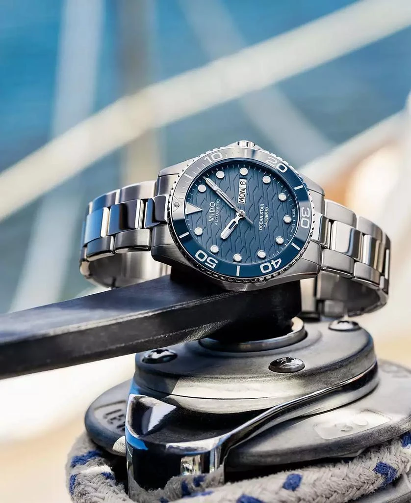 商品MIDO|Men's Swiss Automatic Ocean Star Stainless Steel Bracelet Watch 43mm,价格¥8977,第3张图片详细描述