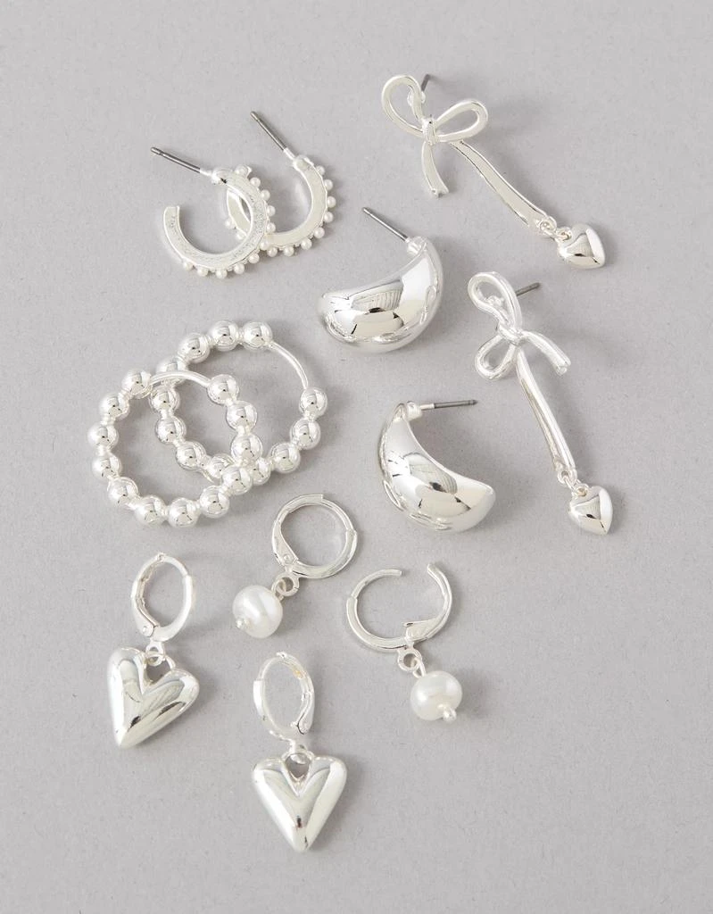 商品AE|AEO Silver & Pearl Earrings 6-Pack,价格¥154,第1张图片