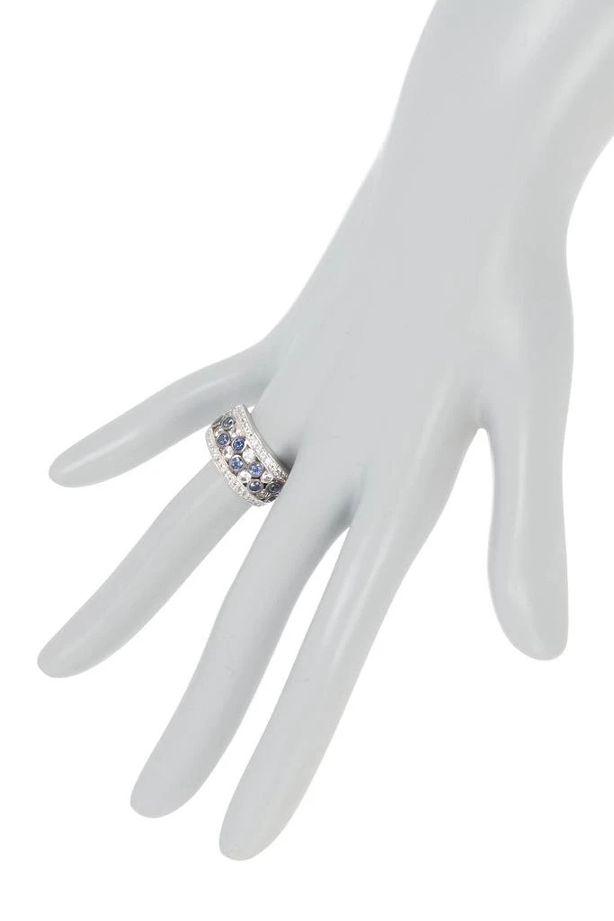 商品Suzy Levian|Sterling Silver Bezel Sapphire Diamond Accent Band - 0.02 ctw,价格¥3488,第3张图片详细描述