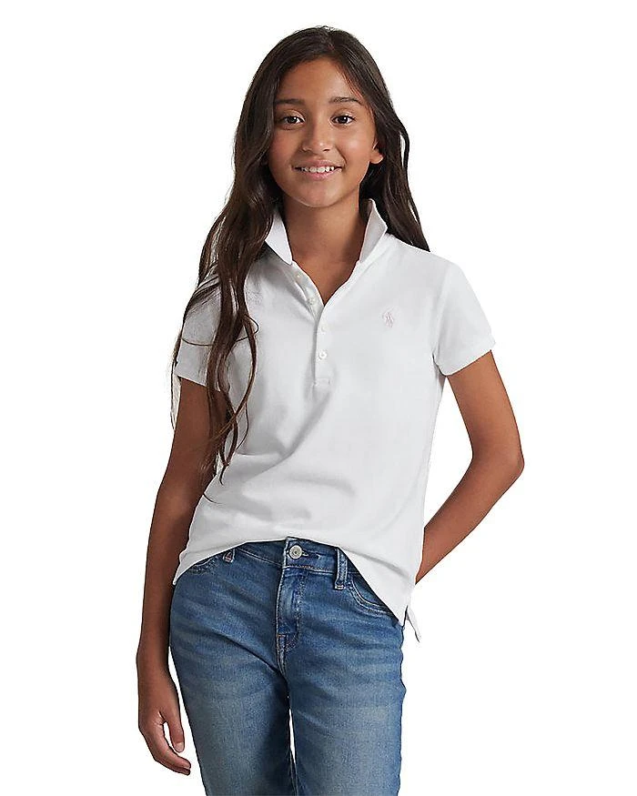 商品Ralph Lauren|大童Girls' Mesh Polo Knit Top - Big Kid,价格¥376,第1张图片