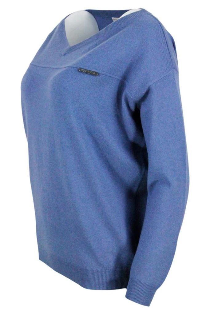 商品Brunello Cucinelli|Brunello Cucinelli Sweaters Blue,价格¥4576,第2张图片详细描述