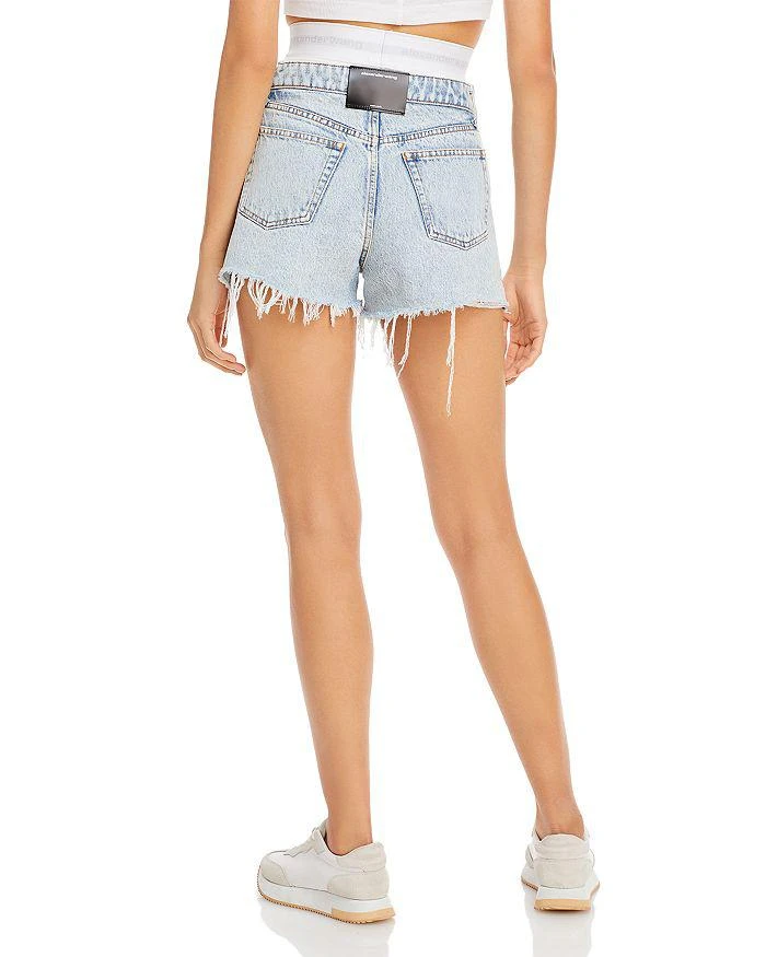 商品Alexander Wang|Logo Elastic Jean Shorts in Pebble Bleach,价格¥2064,第2张图片详细描述