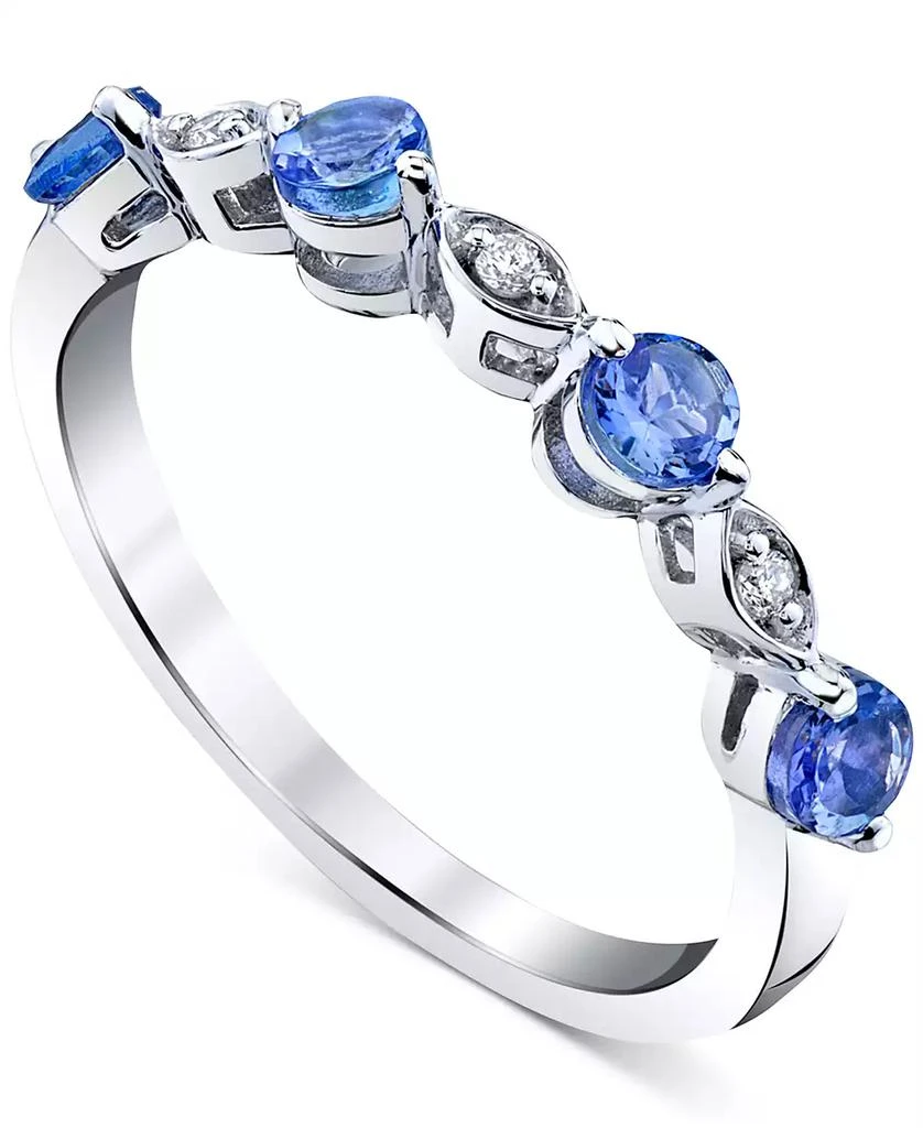 商品Macy's|Tanzanite (5/8 ct. t.w.) & Diamond Accent Ring in 14k White Gold,价格¥2285,第1张图片