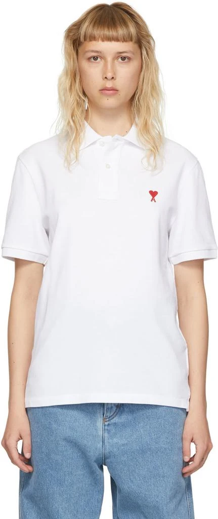 商品AMI|White Ami De Cœur Polo,价格¥737,第1张图片