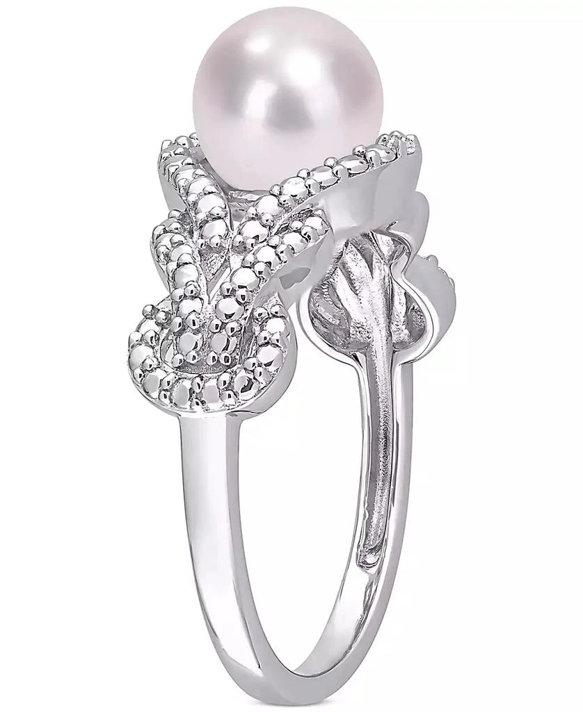 商品Macy's|Cultured Freshwater Pearl (7mm) & Diamond Accent Openwork Ring in Sterling Silver,价格¥748,第4张图片详细描述