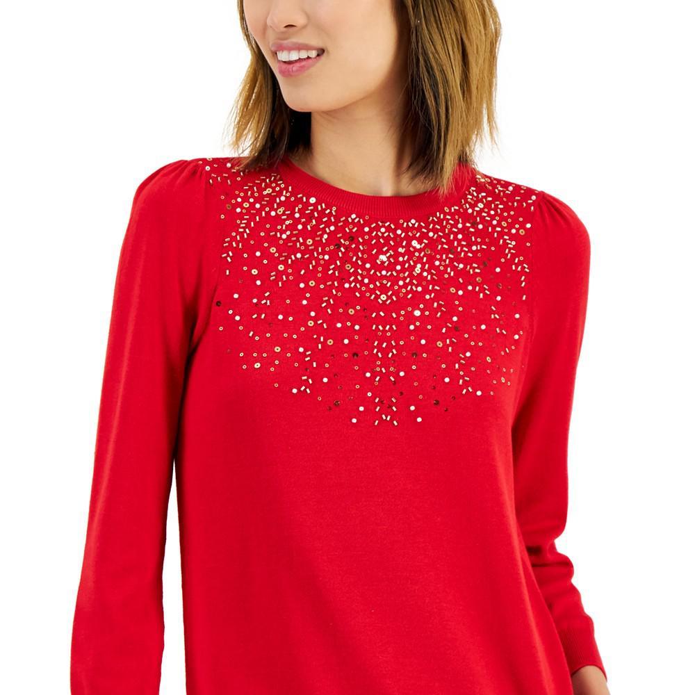 商品Charter Club|Petite Embellished Sweater, Created for Macy's,价格¥222,第5张图片详细描述