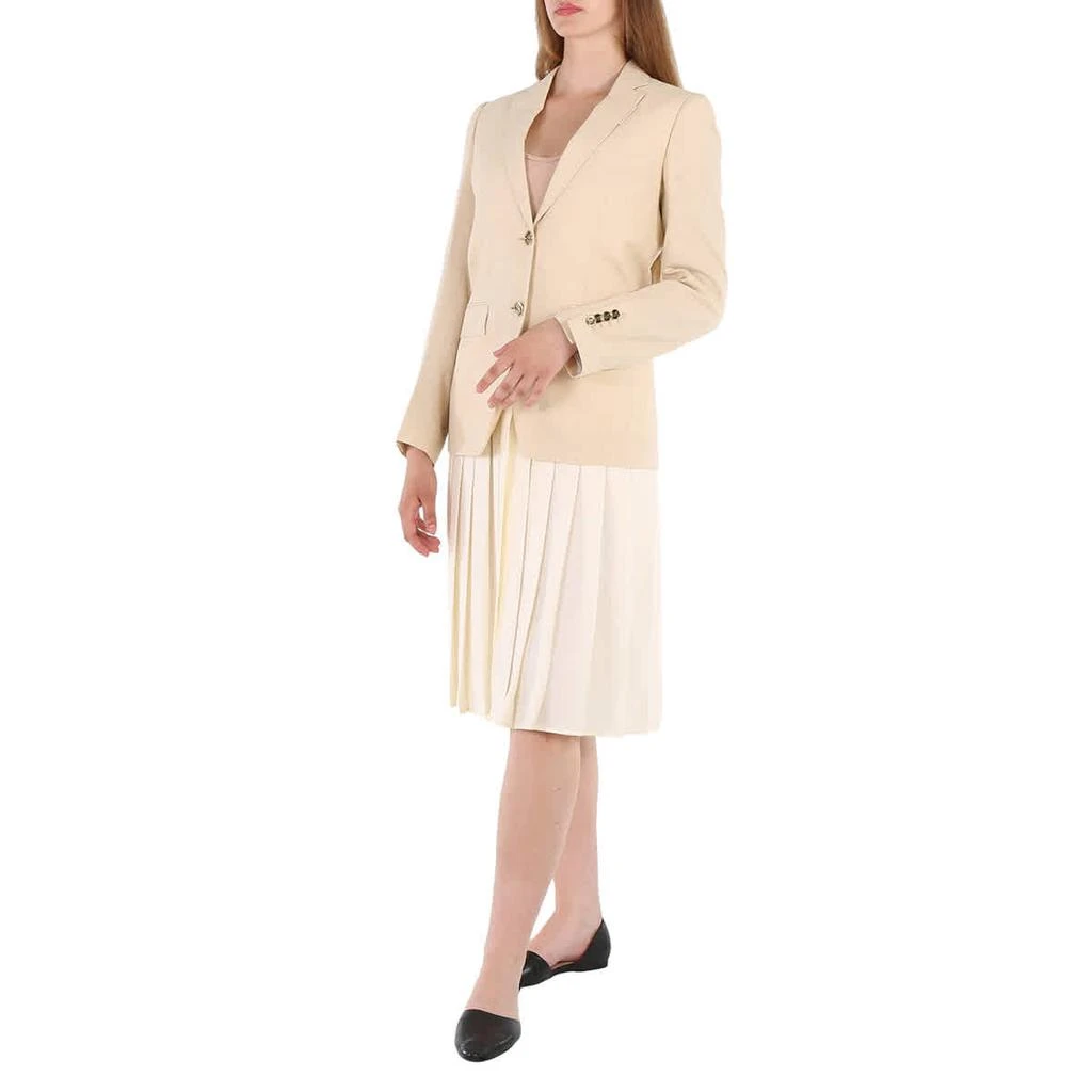 商品Burberry|Ladies Pleated Panel Wool Silk Linen Tailored Jacket,价格¥4885,第3张图片详细描述