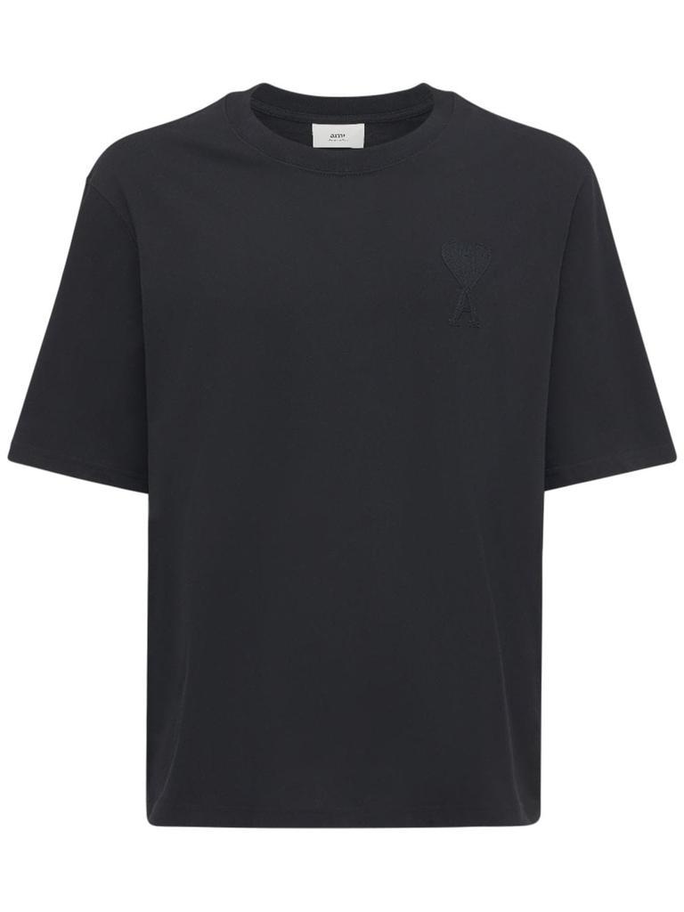 商品AMI|Logo Boxy Cotton Jersey T-shirt,价格¥1477,第1张图片