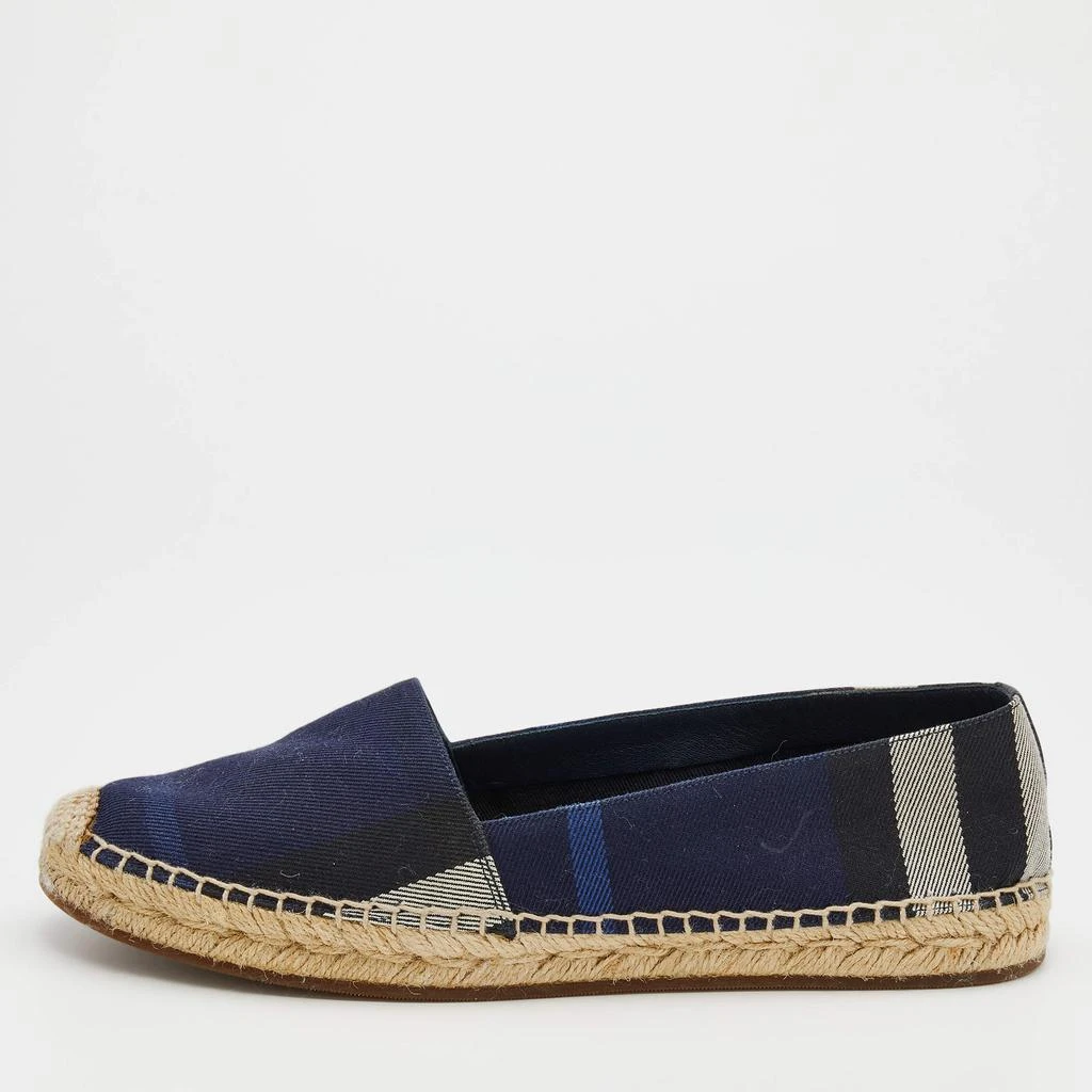 商品[二手商品] Burberry|Burberry Navy Blue House Check Canvas Espadrilles Flats Size 38,价格¥1206,第1张图片