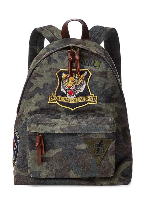 商品Ralph Lauren|Ralph Lauren Tiger Patch Camo Canvas Backpack,价格¥2035,第1张图片