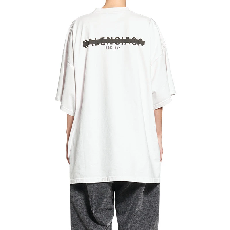 【预售3-7天】Balenciaga/巴黎世家 22年秋冬新款 Strike 1917系列 女士灰白色纯棉短袖T恤694576TMVJ60980 商品