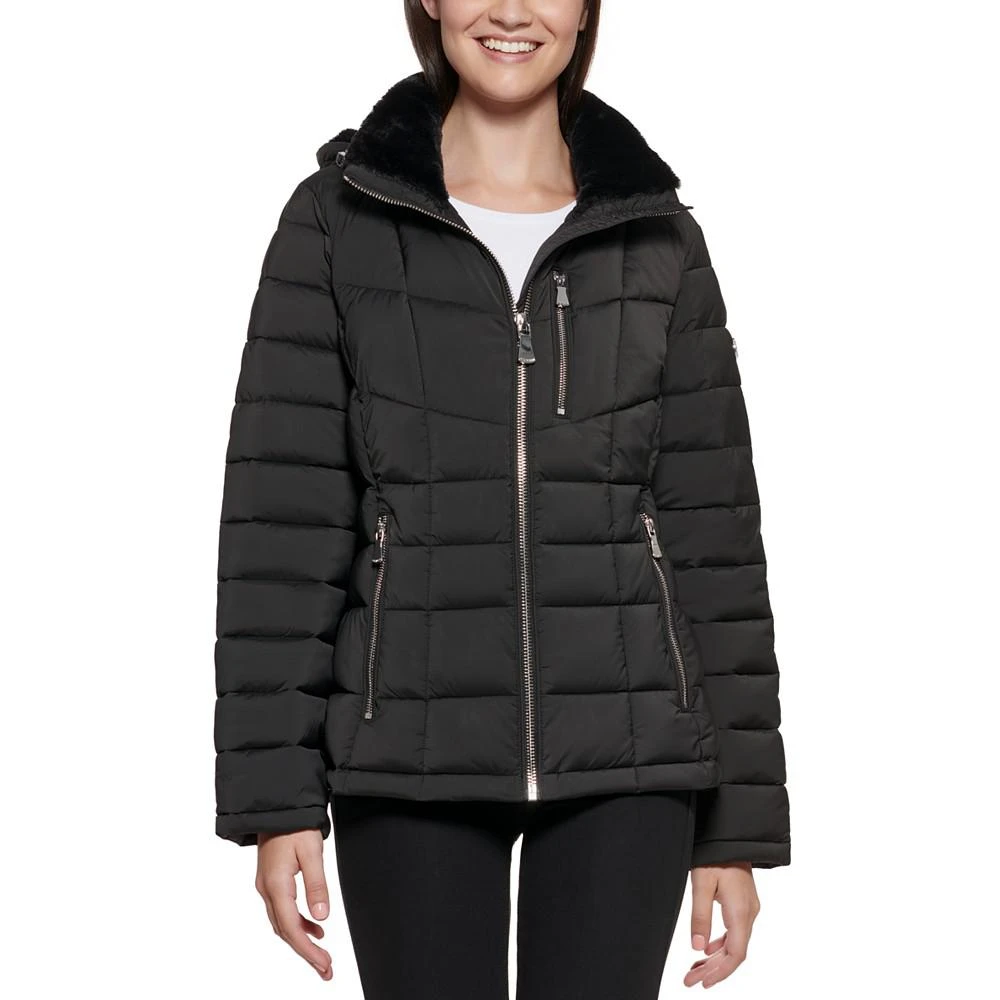 商品Calvin Klein|Women's Faux-Fur-Trim Hooded Puffer Coat, Created for Macy's,价格¥945,第1张图片