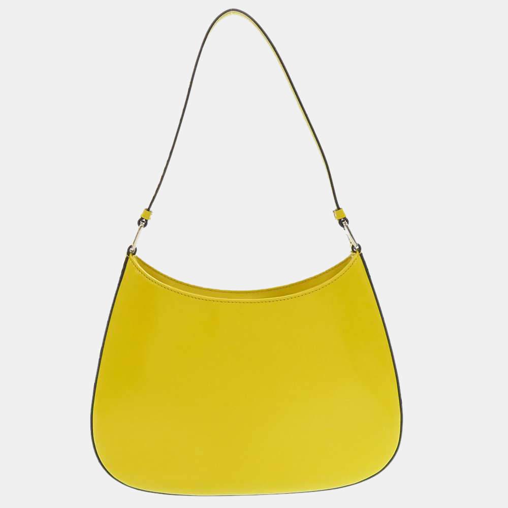 Prada Yellow Leather Cleo Shoulder Bag商品第3张图片规格展示