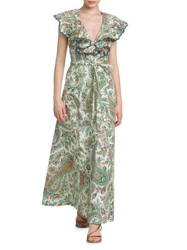 【ETRO】プリントコットン＆シルクマキシドレス 58603e74-9957-3d7a-b6c4-
