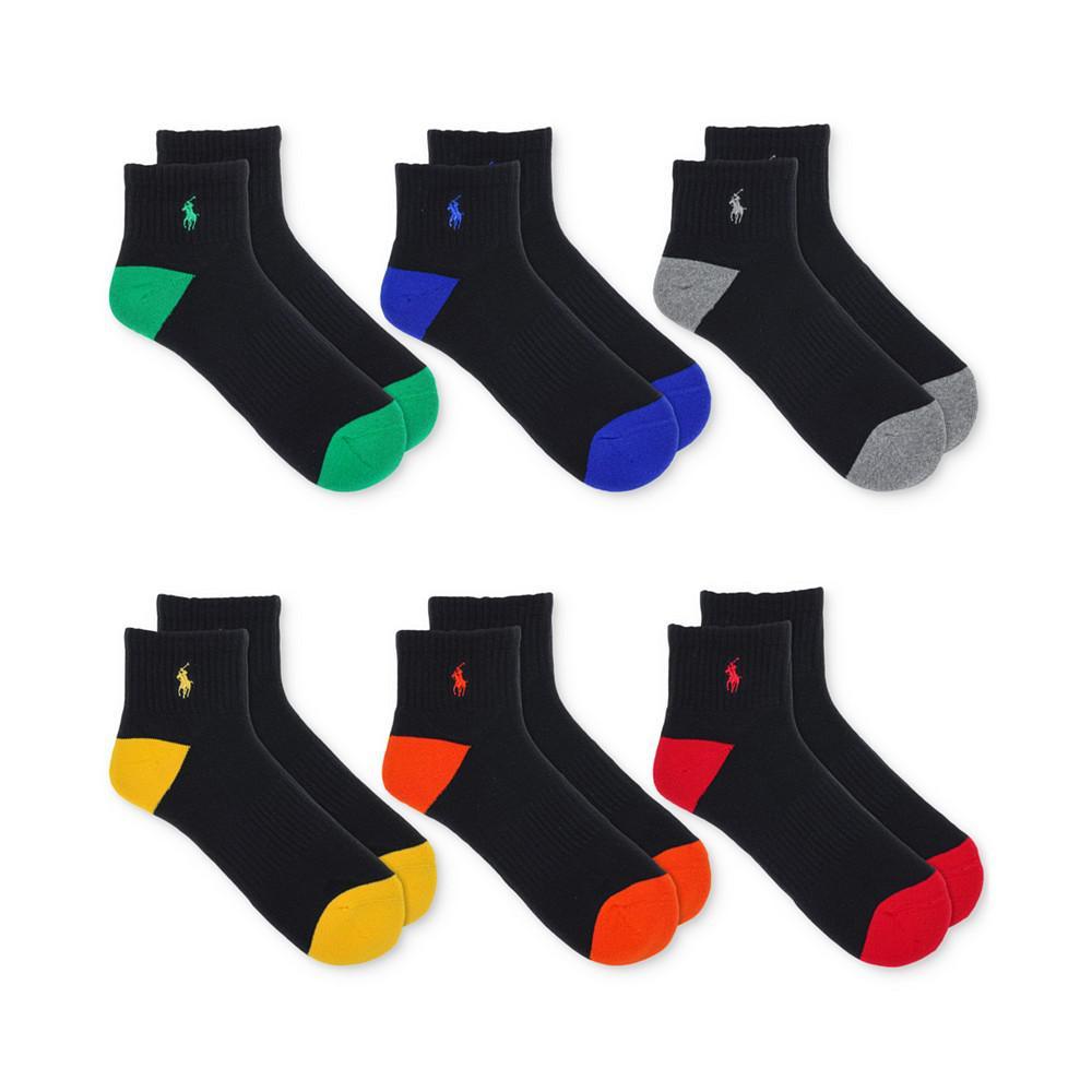 商品Ralph Lauren|Men's 6-Pk. Performance Tipped Quarter Socks,价格¥214,第1张图片