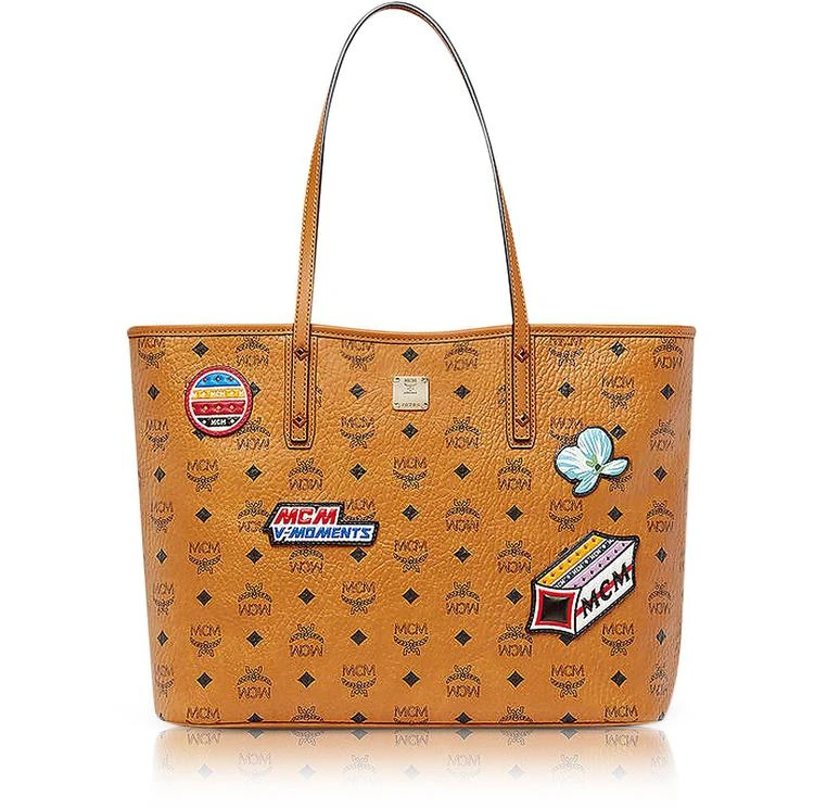 商品MCM|MCM Anya Victory 补丁Visetos干邑色顶拉链中号手提包,价格¥6768,第1张图片