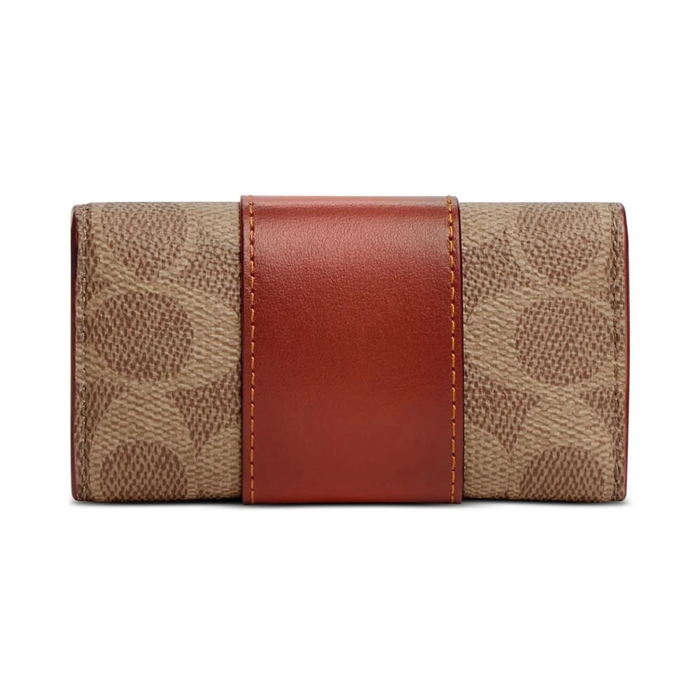 商品Coach|Coated Canvas Signature 6 Ring Key Case,价格¥738,第3张图片详细描述