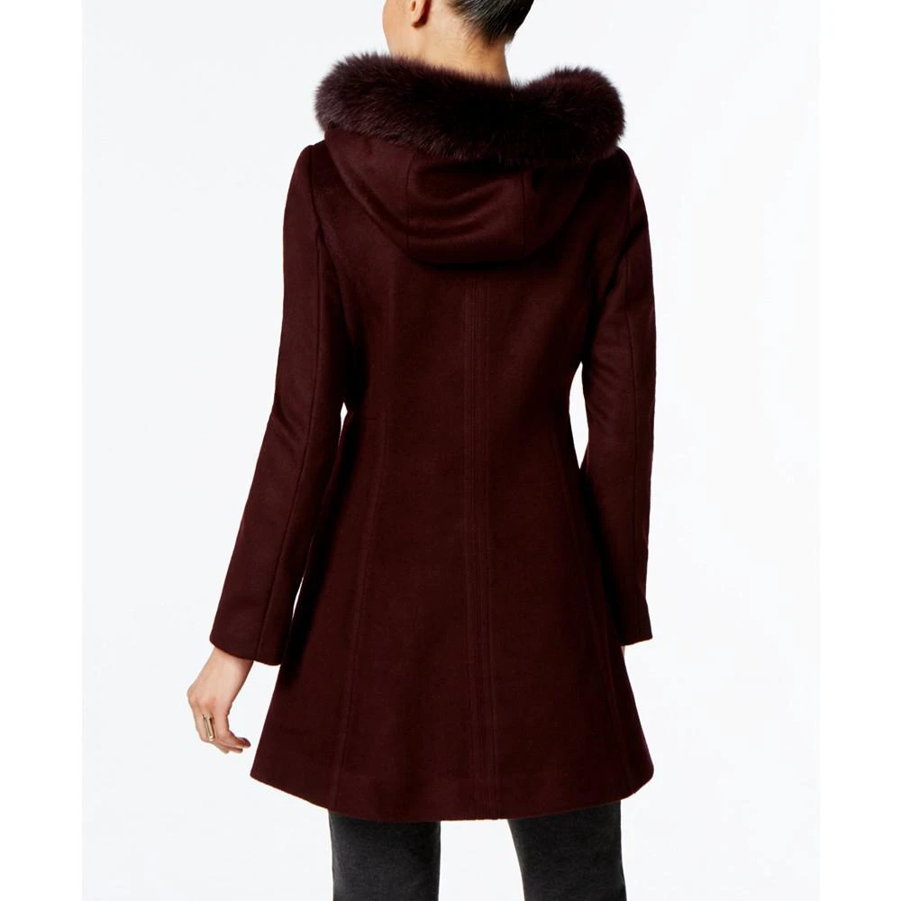 商品Forecaster|Fox-Fur-Trim A-Line Walker Coat, Created for Macy's,价格¥2168,第2张图片详细描述