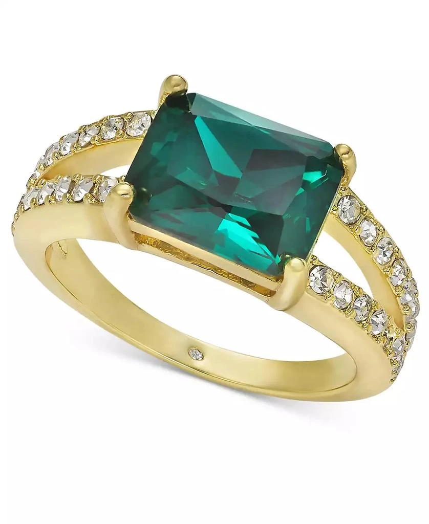 商品Charter Club|Gold-Tone Green Stone Two-Row Band Ring, Created for Macy's,价格¥264,第1张图片