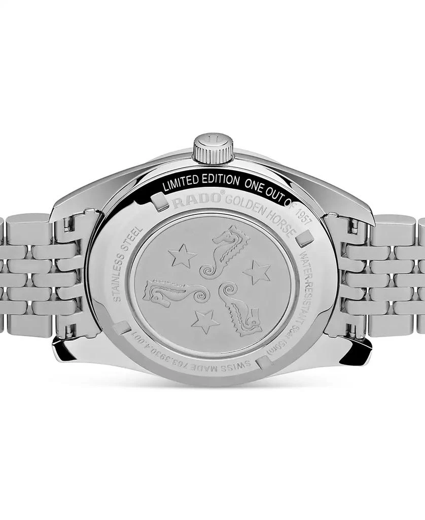 商品Rado|Unisex Swiss Automatic Golden Horse 1957 Limited Edition Stainless Steel Bracelet Watch 37mm,价格¥14078,第3张图片详细描述