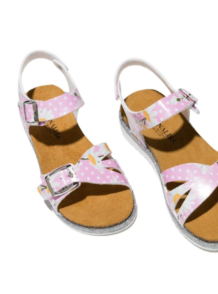 商品MONNALISA|Monnalisa Pink Polka Dot Sandals With Floral Print,价格¥581,第2张图片详细描述