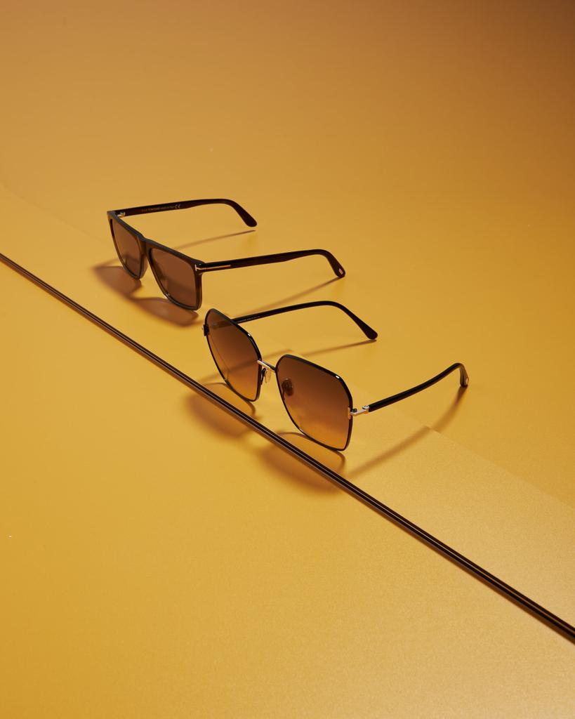 Claudia Geometric Metal/Acetate Sunglasses商品第2张图片规格展示