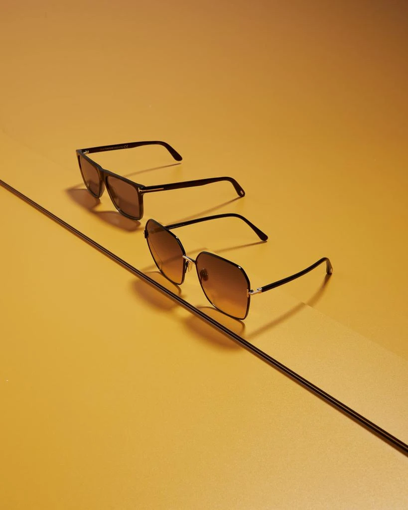 商品Tom Ford|Claudia Geometric Metal/Acetate Sunglasses,价格¥4027,第2张图片详细描述